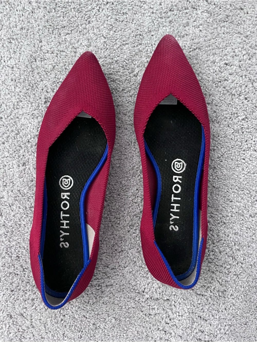 Rothy's Pointed-Toe Flats in Lollipop Red
